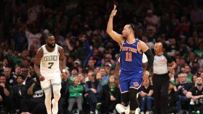 Kristaps Porzingis - Jalen Brunson - Jayson Tatum - Jaylen Brown - Derrick White - Celtics brick playoff-record 45 3s as Knicks rally for OT win - ESPN - espn.com - New York