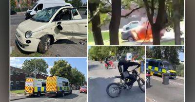 LIVE Riot police tackle 'serious disorder' in Salford as group of 'up to 60 youths' blocks road and car seen on fire - manchestereveningnews.co.uk