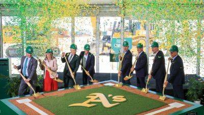 Rob Manfred - Bay - Athletics celebrate groundbreaking of $1.75B Vegas stadium - ESPN - espn.com - state Nevada - county Oakland - county Clark