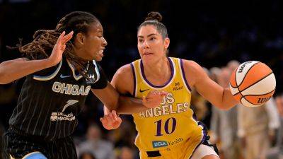 Caitlin Clark - Angel Reese - Kelsey Plum - Ariel Atkins - Emmanuel Acho - Sparks star Kelsey Plum makes Caitlin Clark fan change shirt in playful exchange - foxnews.com - Usa - Los Angeles - state Indiana