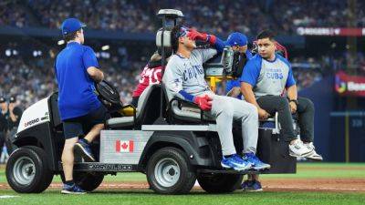 Cubs catcher Miguel Amaya carted off after injuring ankle - ESPN