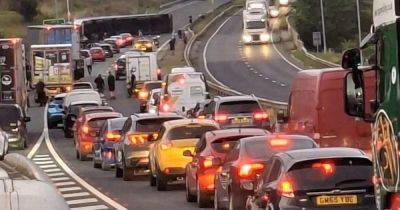 A56 LIVE: Major road closed with long delays after lorry overturns - traffic updates