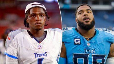 Carolina Panthers - Calvin Ridley - Brian Callahan - Cam Ward - Titans' Cam Ward sparks practice fight with Jeffery Simmons after mocking his signature celebration - foxnews.com - county Brown - county Cleveland - state Tennessee - county Ward