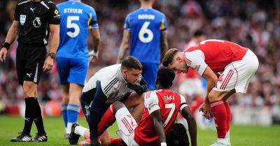 Mikel Arteta - Bukayo Saka - Martin Odegaard - Gabriel Jesus - Kai Havertz - Gabriel Martinelli - Viktor Gyokeres - Ethan Nwaneri - Bukayo Saka set to miss Liverpool clash and England qualifiers - breakingnews.ie - Serbia - Andorra - county Park