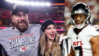 NFL star Bijan Robinson praises Travis Kelce, Taylor Swift as engagement makes waves: 'Huge for them'