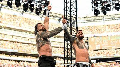 Seth Rollins - Alexa Bliss - Jey Uso, Roman Reigns take down Bron Breakker, Bronson Reed at SummerSlam - foxnews.com - state New Jersey - county Andrew - county Rutherford