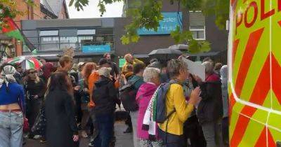 Live updates as protesters and counter protesters gather outside Manchester hotel - latest
