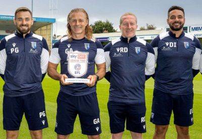 Gillingham manager Gareth Ainsworth has been named Sky Bet EFL League 2 manager-of-the-month for August.
