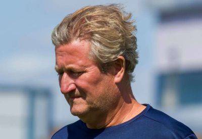 Ebbsfleet United assistant manager David Kerslake reacts to 5-0 FA Cup win over Ashford Town (Middx)