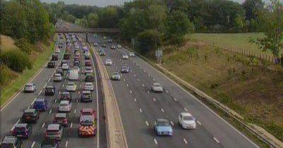LIVE updates amid long queues on M56 following crash