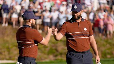 Xander Schauffele - Jon Rahm - Patrick Cantlay - Tyrrell Hatton - Matt Slocum - Ryder Cup - Justin Rose - Jon Rahm makes spectacular chip to help boost Team Europe in second day of Ryder Cup - foxnews.com - Usa - New York - county Early