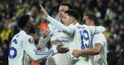 Jadon Sancho on target as Aston Villa guarantee Europa League top-eight finish