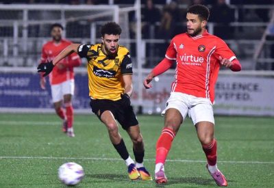 Ebbsfleet United manager Josh Wright reacts to 3-0 defeat at Maidstone United in National League South