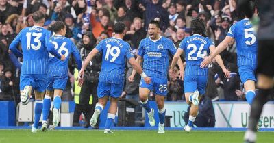 Watch: Diego Gomez scores from halfway line as high-flying Brighton rout Crystal Palace