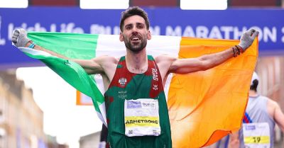 Former Knockmore footballer Hugh Armstrong wins Irish men’s marathon title
