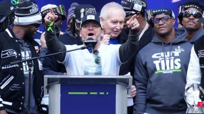 John Schneider - Nick Wright - Kirby Lee - Seahawks GM John Schneider goes viral after awkward Kenneth Walker III contract talk at Super Bowl LX parade - foxnews.com - Instagram