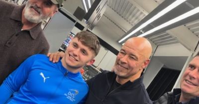 Paul McGrath bumps into Roy Keane and Niall Quinn at Manchester Airport