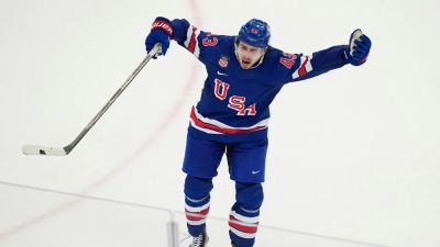 Quinn Hughes - US Olympic hockey star Quinn Hughes calls America 'greatest country in the world' after game-winning shot - foxnews.com - Sweden - Finland - Italy - Usa - Canada - Czech Republic - New York - Slovakia - county Gregory