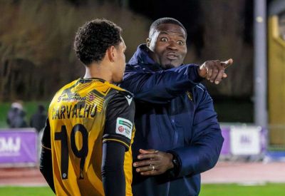 Maidstone United manager George Elokobi jokes about Marc White as bogey team Dorking visit Gallagher Stadium | Co-owner Oliver Ash offers takeover update as investment groups show ‘serious interest’