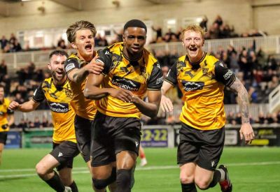 Maidstone United - Craig Tucker - Sam Corne - Maidstone United 2 Dagenham & Redbridge 1 match report: Hamzad Kargbo and David Agbontohoma the scorers as Stones rally for National League South victory - kentonline.co.uk