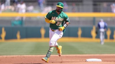 A's Shea Langeliers homers 3 times in spring training game - ESPN