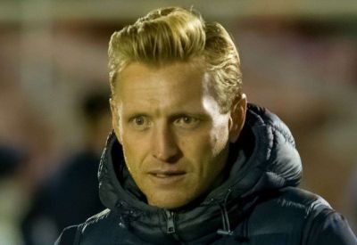 Ebbsfleet United manager Josh Wright reacts to 3-1 defeat at home to Weston-super-Mare in National League South