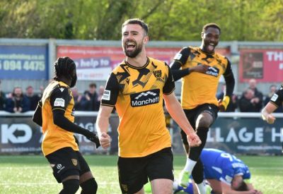 Maidstone United manager George Elokobi’s reaction following 3-1 National League South win over AFC Totton