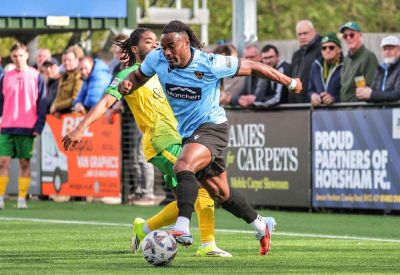 Maidstone United - Craig Tucker - Sam Corne - Easter Monday - Horsham 0 Maidstone United 0 match report: Stones’ National League South play-off hopes remain in the balance after goalless draw - kentonline.co.uk