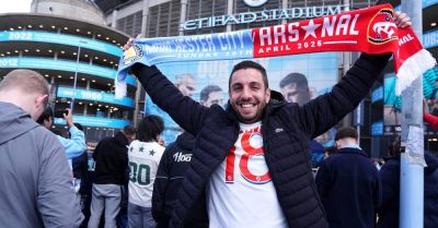 Arsenal water bottles sold outside Etihad ahead of crunch Man City clash