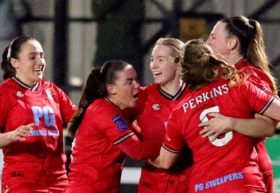 Chatham Town Women play away against Sutton United in the quarter-final of the Combined Counties Midweek Cup with Wycombe Wanderers awaiting the winners –Lucy Jones named supporters’ player-of-the-year at weekend awards evening
