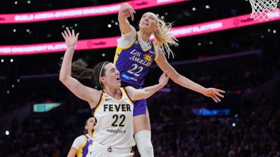 Cameron Brink - Caitlin Clark - Jae C.Hong - Kelsey Mitchell - Sophie Cunningham - Sparks' Cameron Brink fires off explicit outburst after blocking Caitlin Clark's shot - foxnews.com - Los Angeles - state Indiana