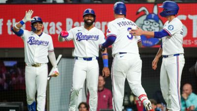 Brandon Nimmo - Rangers score 8 runs in 1st inning a night after being no-hit - ESPN - espn.com - Usa - county White - state Texas - county Arlington - county Bay - city Santa