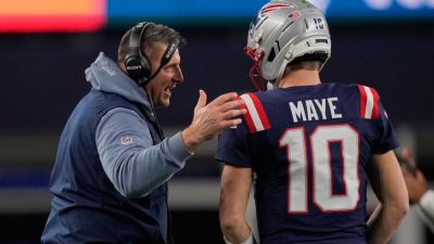 Matthew Stafford - Mike Vrabel - Dianna Russini - Drake Maye - Patriots QB Maye backs Vrabel, not worried about distraction - ESPN - espn.com - New York - Los Angeles - state Arizona - state North Carolina