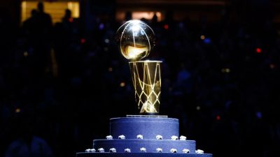 NBA brings back trophy image, script logo for Finals courts - ESPN