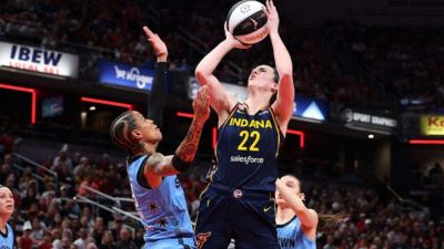 Caitlin Clark drops 32-point double-double in Taylor Swift Nikes as Fever survive stunning Sky comeback in OT