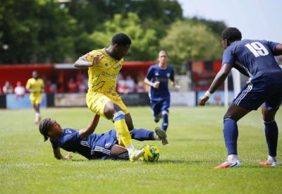 Sittingbourne manager Reece Prestedge pleased to see summer signing Kieron Agbebi get off the mark in his first pre-season friendly