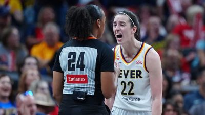 Caitlin Clark drops F-bombs at official while arguing Fever weren't getting the same whistle as Valkyries