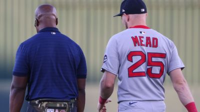 Curtis Mead exits Red Sox debut with left wrist contusion - ESPN