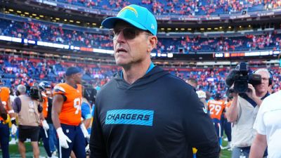 Sam Darnold - Jim Harbaugh - Mark J.Rebilas - Jim Harbaugh is unhappy with his punter's embarrassingly weak tackle attempt on a touchdown return - foxnews.com - San Francisco - Los Angeles - state Arizona