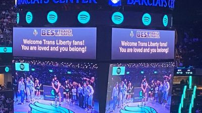 NY Liberty run pro-trans messages on scoreboard vs Fever as protesters erupt outside arena, refuse interview - foxnews.com - New York - state Indiana
