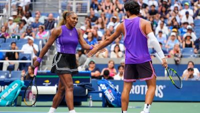 Serena Williams - Carlos Alcaraz - Belinda Bencic - Erin Routliffe - Lloyd Glasspool - Serena Williams, Carlos Alcaraz out in mixed doubles at US Open - ESPN - espn.com - France - Usa - New York - county Arthur - county Ashe - county Williams