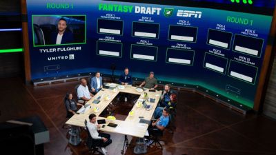 Adam Schefter - Eric Moody - Derrick Henry - Tyler Fulghum - Dan Graziano - Christian Maccaffrey - Justin Jefferson - Mike Clay - Kenneth Walker III (Iii) - Drake London - Williams - Liz Loza - Ra St Brown - Fantasy Football Marathon mock draft: RBs taken in 13 of first 20 picks - ESPN - espn.com - state Indiana - county Taylor