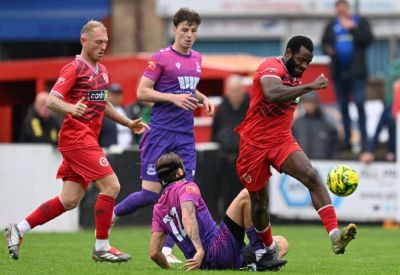Welling United manager Ryan Maxwell reacts to 1-0 win over Ramsgate in Isthmian Premier