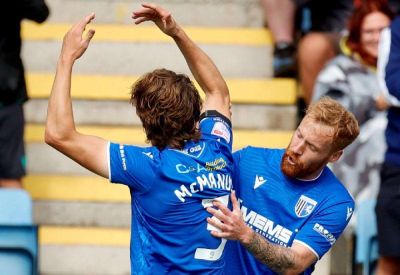 Gareth Ainsworth - Conor Macmanus - Luke Cawdell - Medway Sport - Conor McManus scored Gillingham’s first goal of the season on his full EFL debut against Northampton Town at Priestfield in League Two - kentonline.co.uk