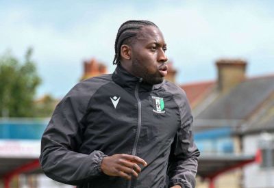 Footballer Marcel Barrington travels to Ashford United’s Green Box Stadium instead of Ashford Town’s Robert Parker Stadium for FA Cup match between Kingstonian and Leatherhead