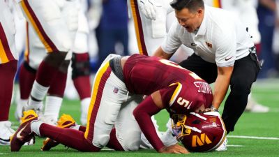 Dallas Cowboys - Marcus Mariota - Dan Quinn - Jayden Daniels - Jayden Daniels to see specialists before Commanders form plan - ESPN - espn.com - Washington - state Minnesota