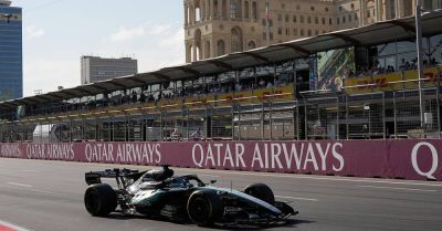 George Russell holds off Max Verstappen to claim victory in Azerbaijan