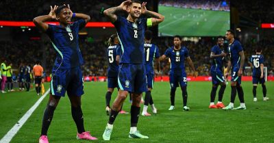 Bruno Guimaraes on target as Brazil beat Australia 4-2 in fiery encounter