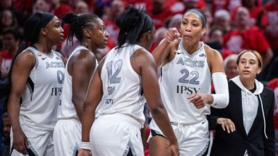 Aces' Wilson T'd up for confronting fan in Game 2 loss to Fever - ESPN