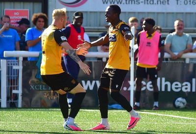 Maidstone United manager Craig Fagan reacts to his side going top of National League South after 1-0 victory over Weston-super-Mare